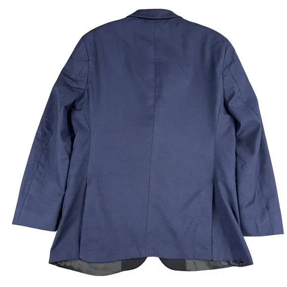 Vera Wang Black Mens Slim Fit Super 120s Blue Tuxedo Jacket 40S - Picture 2 of 9